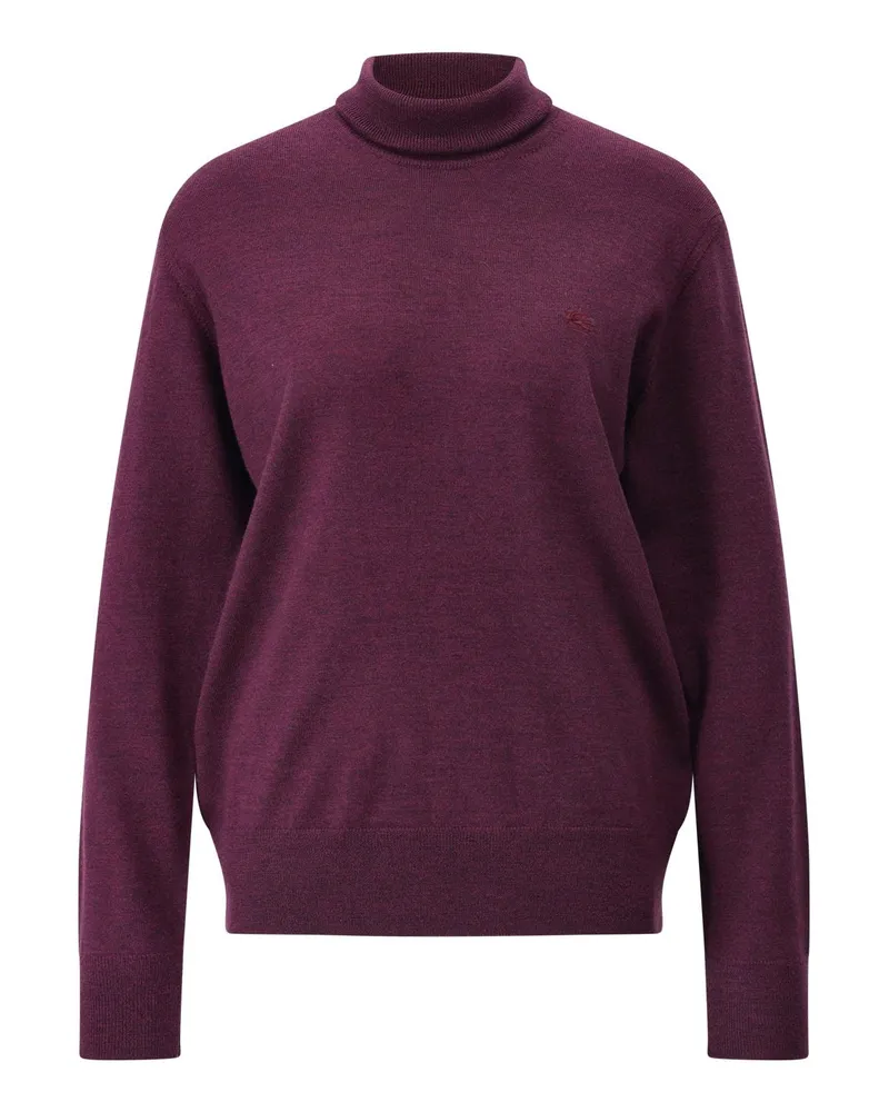 Etro Rollkragenpullover aus Wolle Dunkelrot