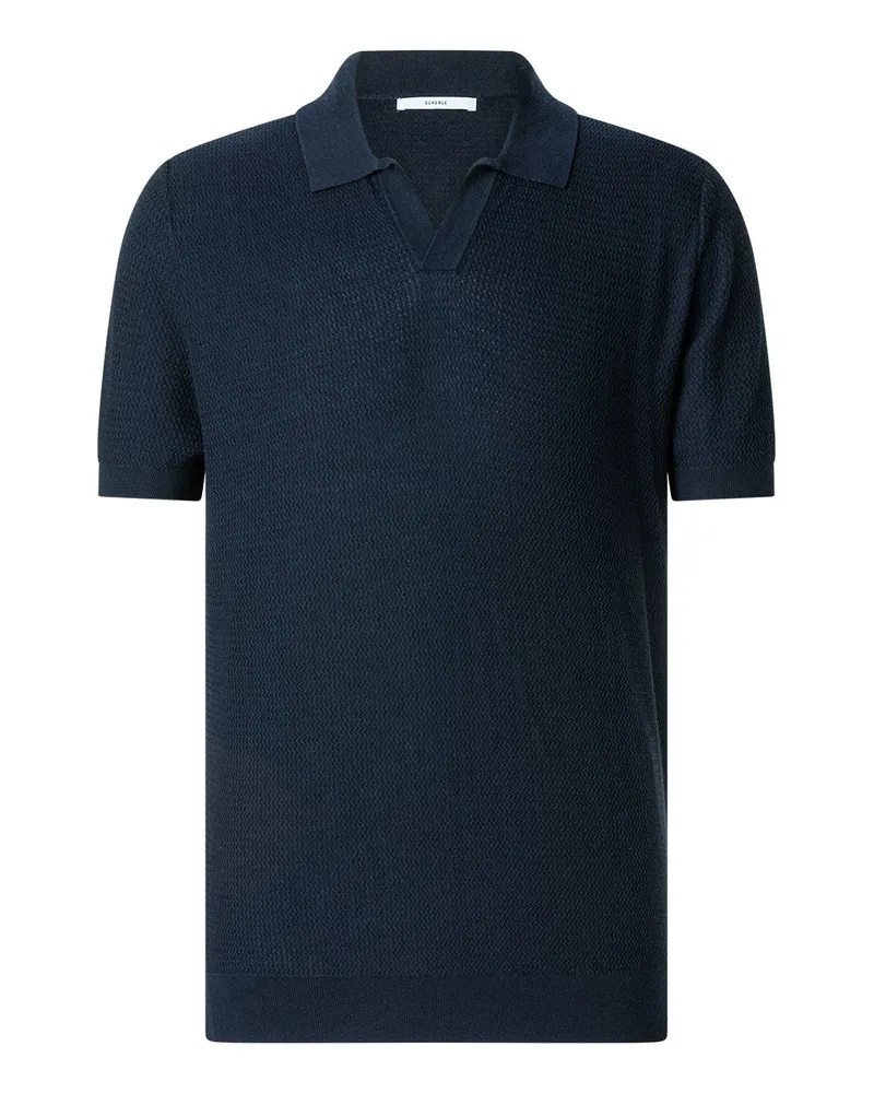 ECKERLE Poloshirt aus Baumwolle Dunkelblau