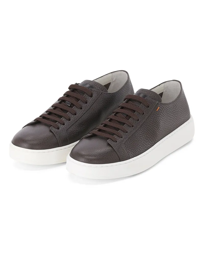 Santoni Sneaker aus Leder Dunkelbraun