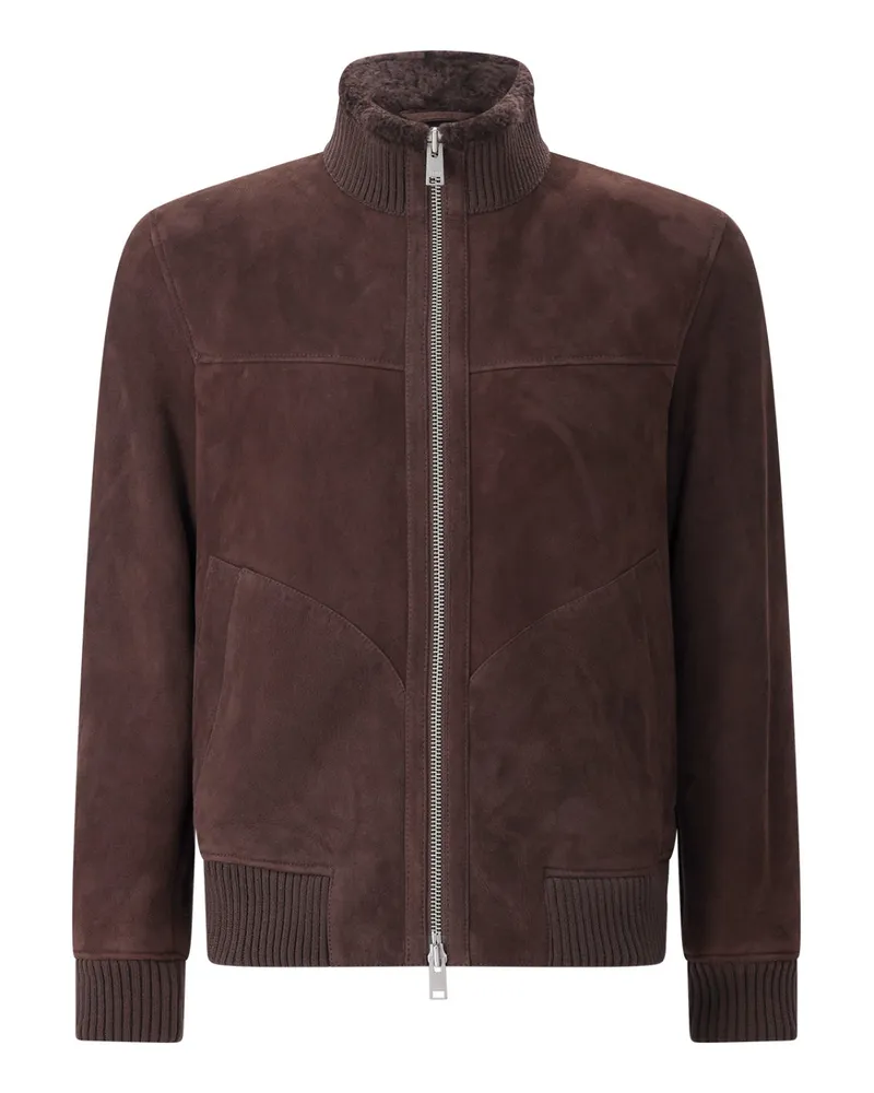 Arma Jacke aus Lammleder Dunkelbraun