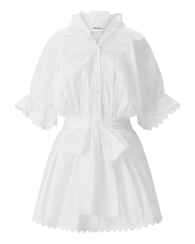 MEIMEIJ Kurzes Blusenkleid Weiß