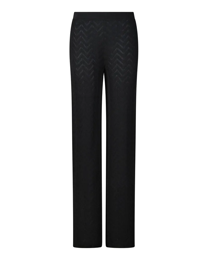 Missoni Stoffhose mit Chevron-Muster Schwarz