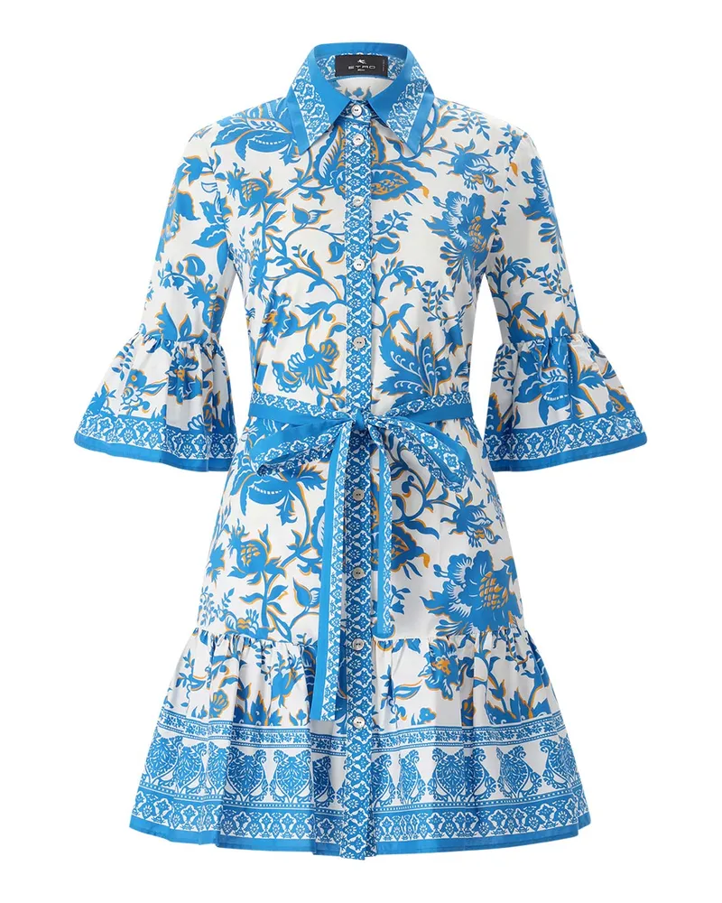 Etro Blusenkleid mit floralem Muster Blau