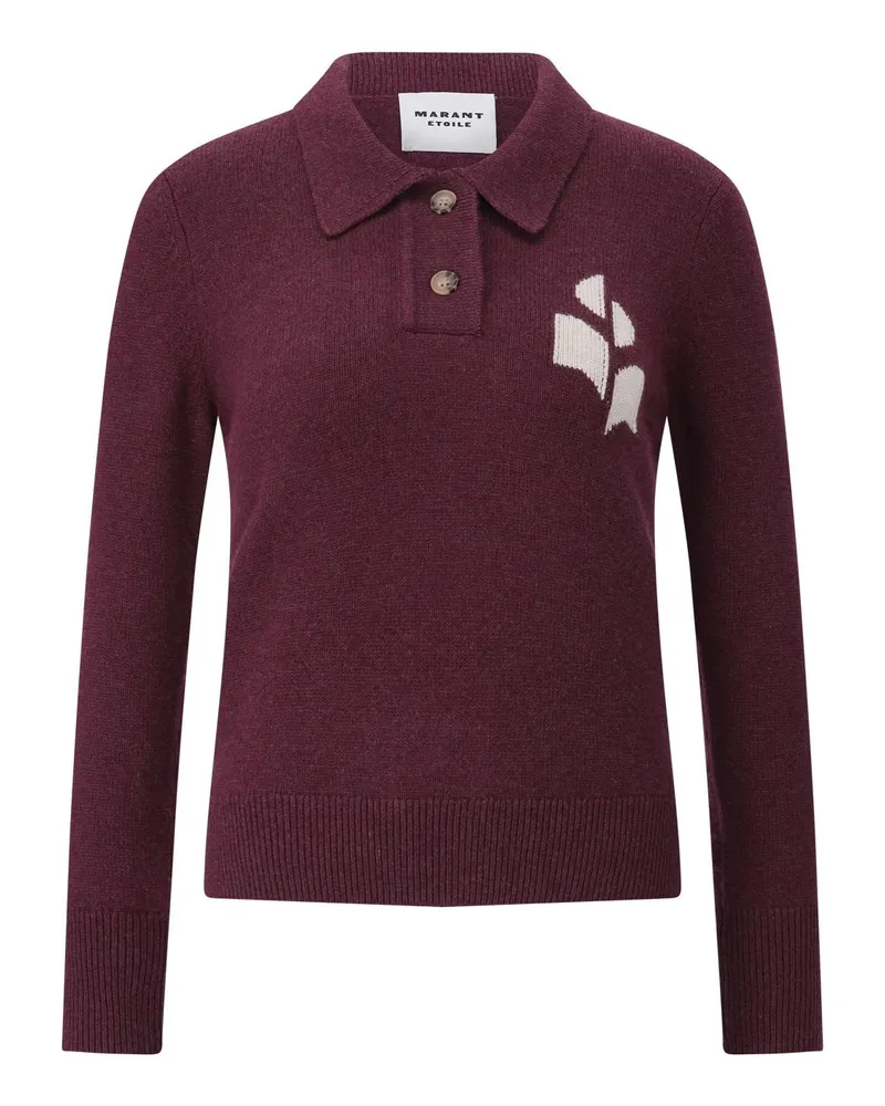 Isabel Marant Pullover Nola mit Kragen Dunkelrot