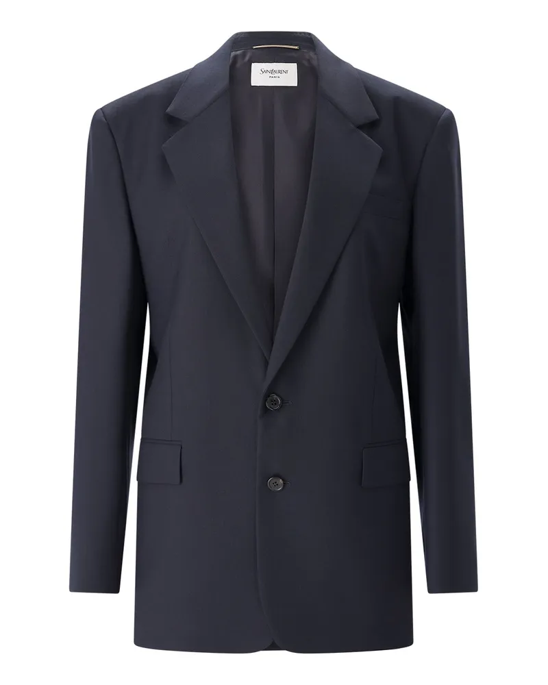 Saint Laurent Blazer aus Wolle Dunkelblau