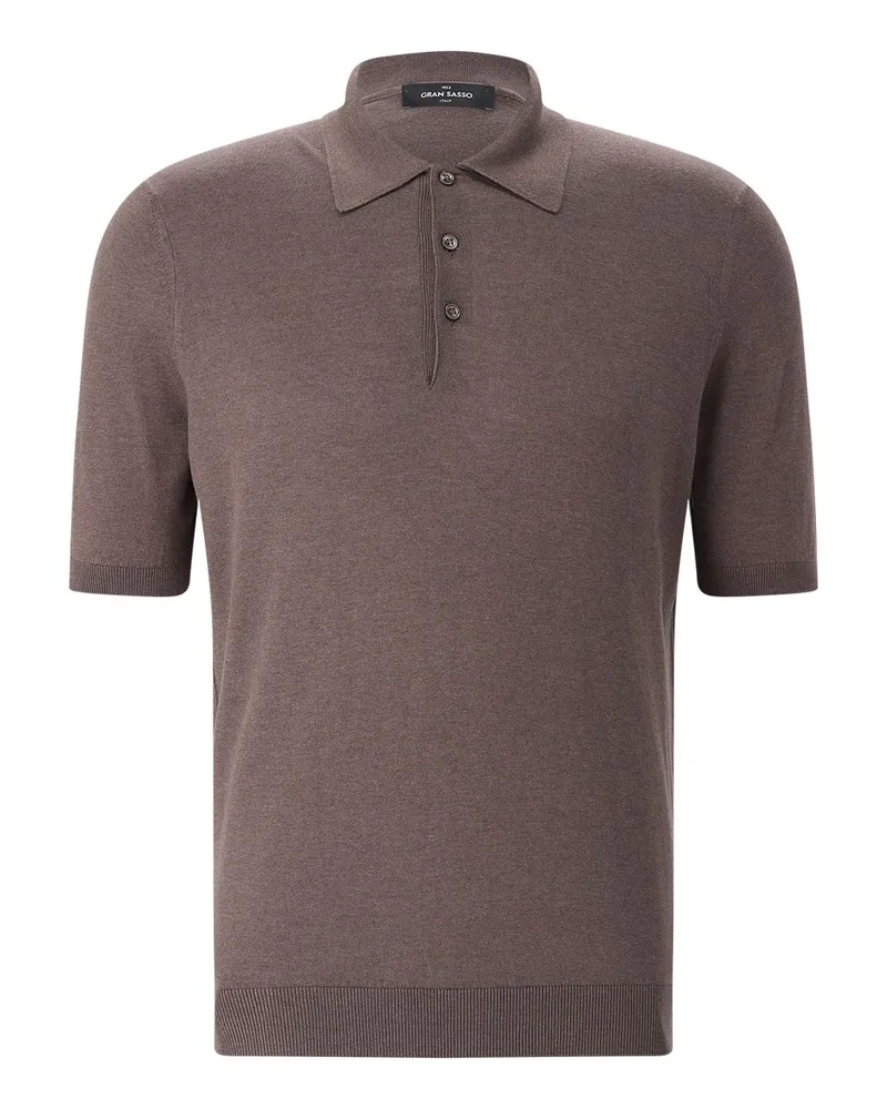 Gran Sasso Poloshirt aus Seide Braun