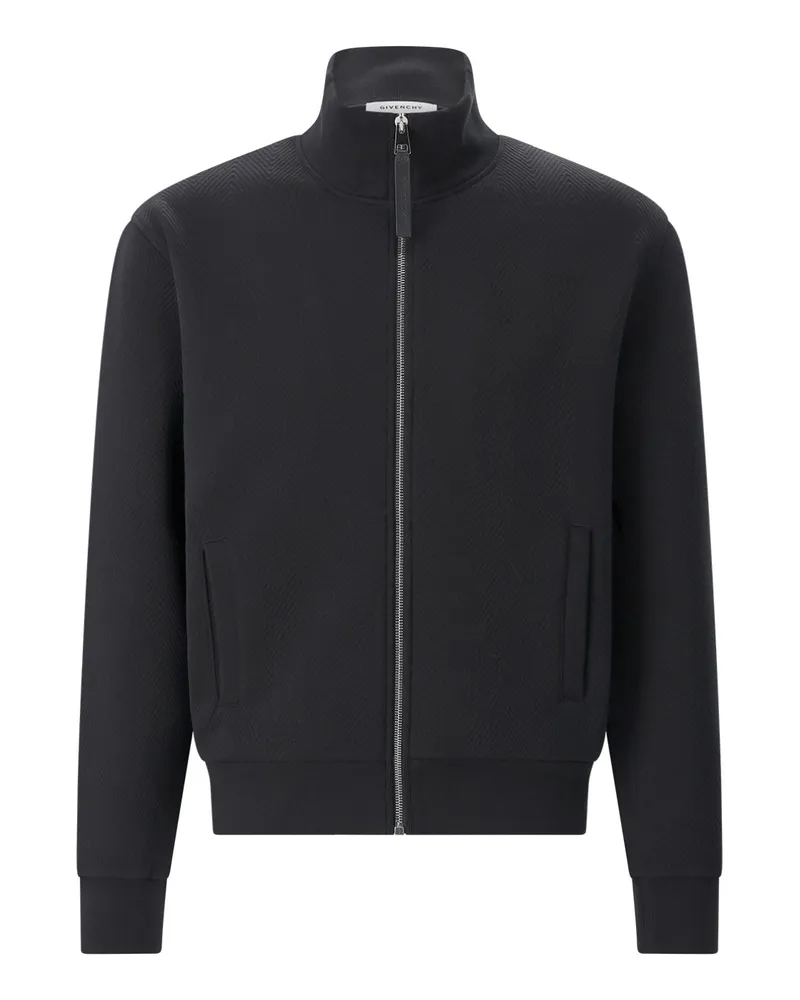 Givenchy Sweatjacke mit Fischgrätenmuster Schwarz