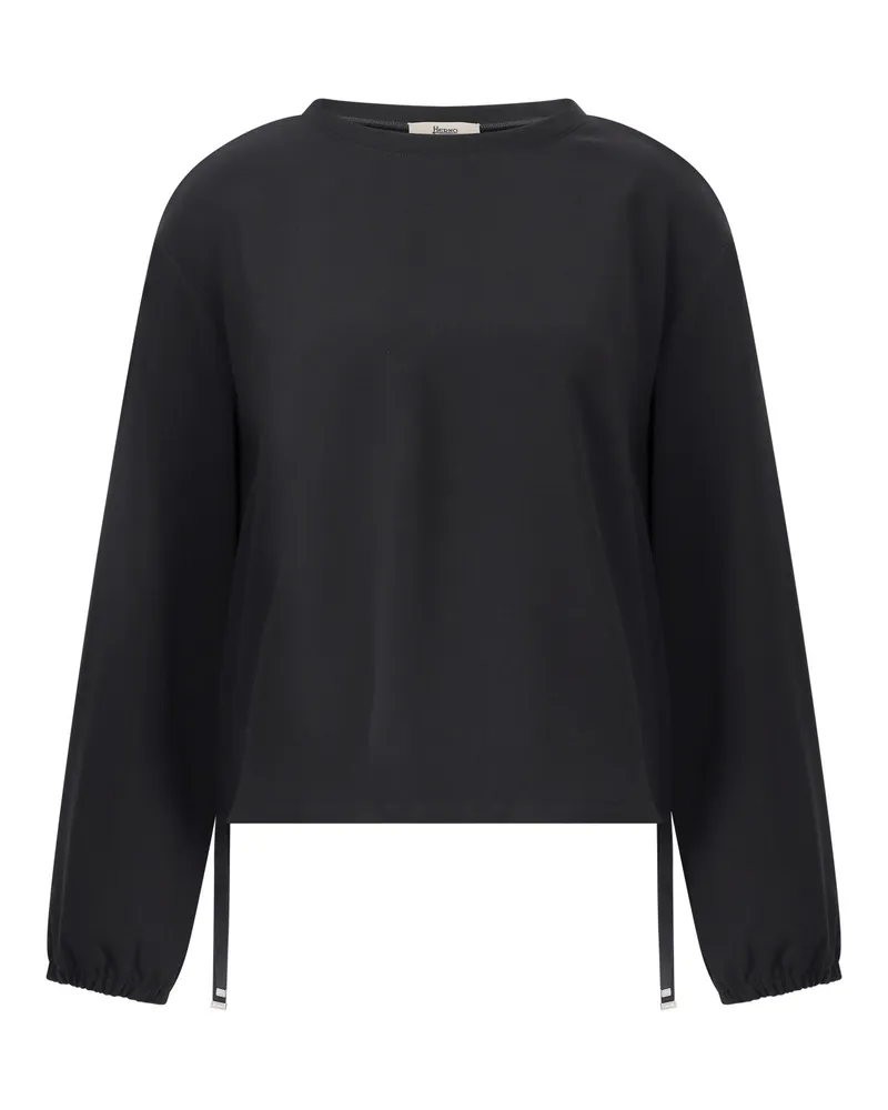 Herno Blusenshirt mit verstellbarem Saum Schwarz