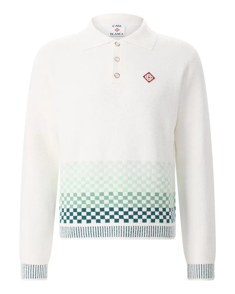 Casablanca Paris Longsleeve aus Baumwoll-Mix Weiß