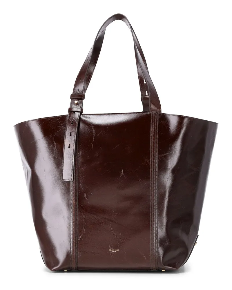 Golden Goose 24/7 Shopper aus Leder Dunkelbraun