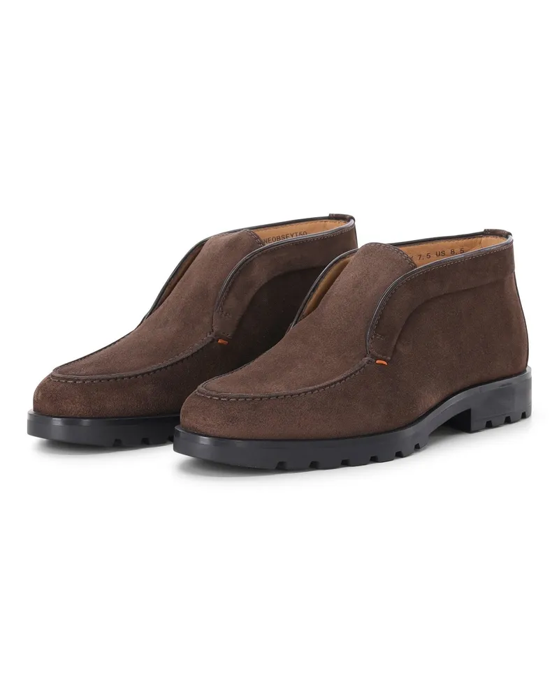 Santoni Desert Boot aus Veloursleder Dunkelbraun