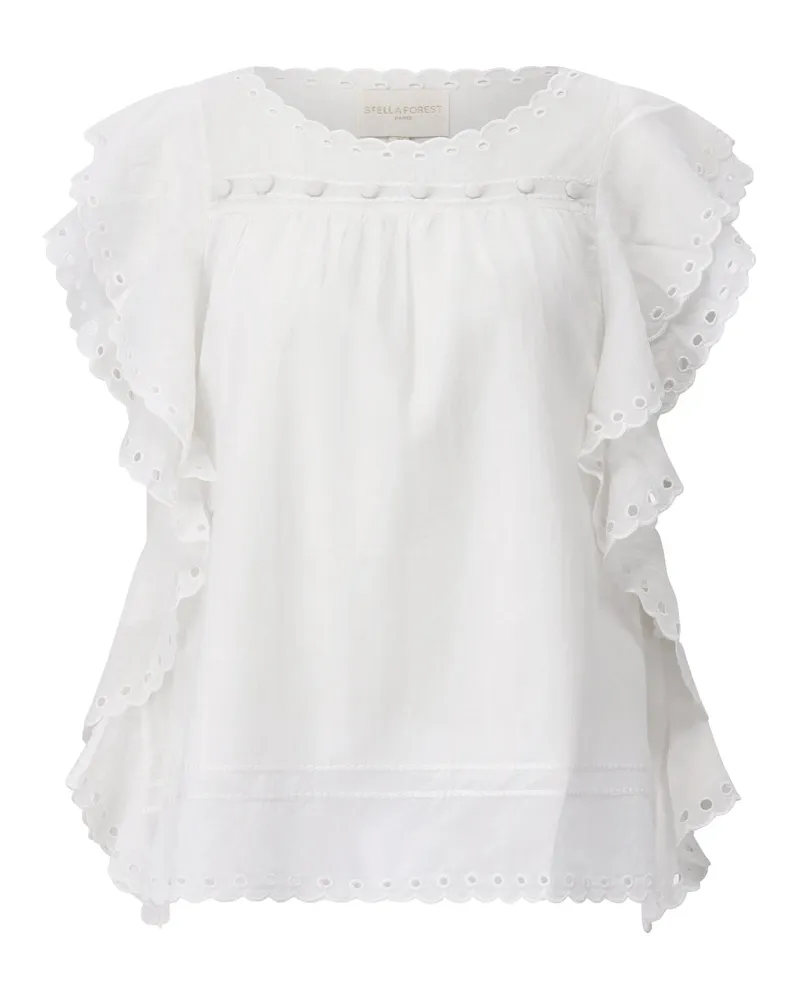 Stella Forest Blusenshirt Jayna mit Stickerei Weiß