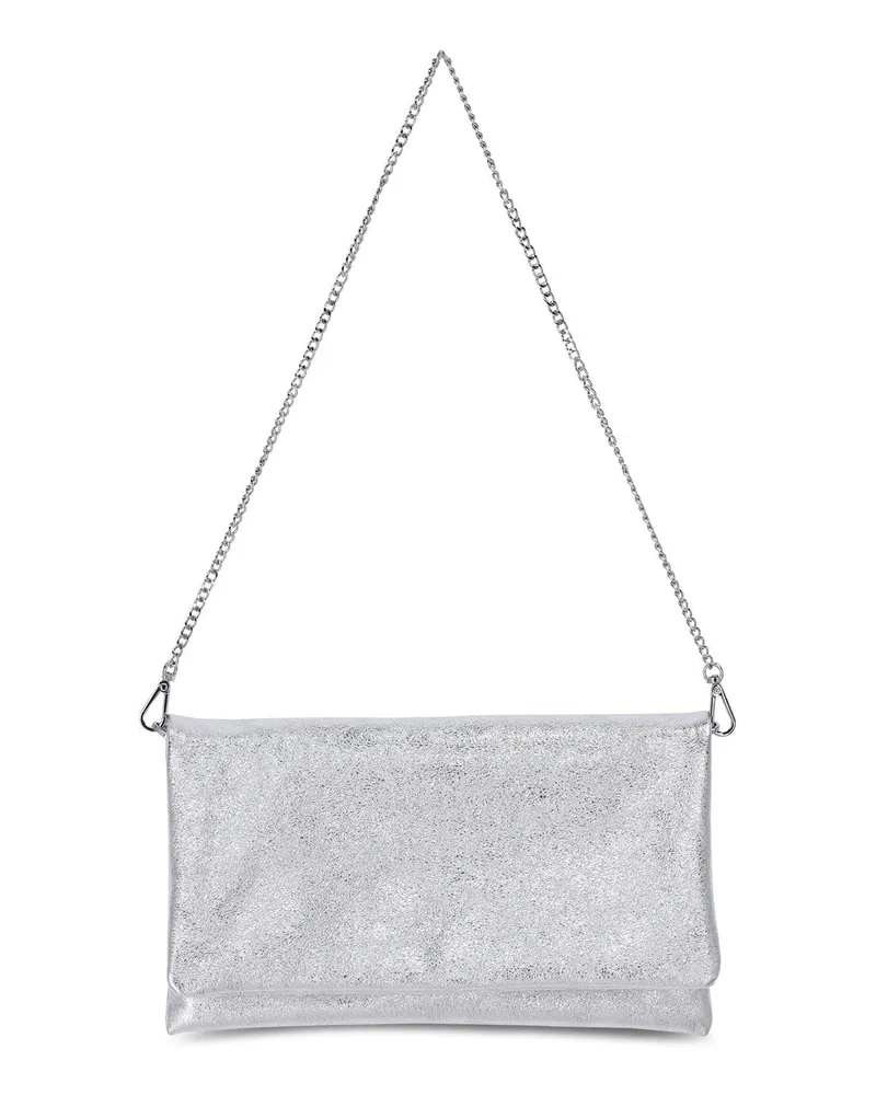 Abro Clutch mit Metallic-Effekt Silber