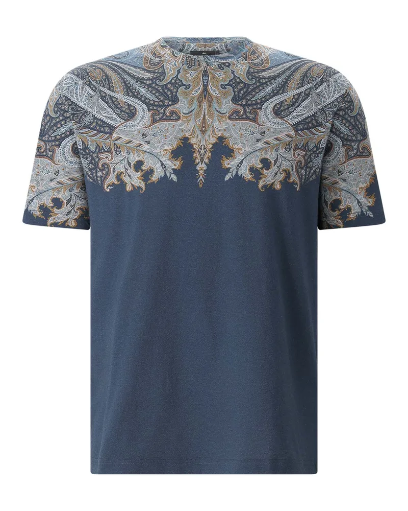 Etro T-Shirt mit Paisley-Muster Dunkelblau