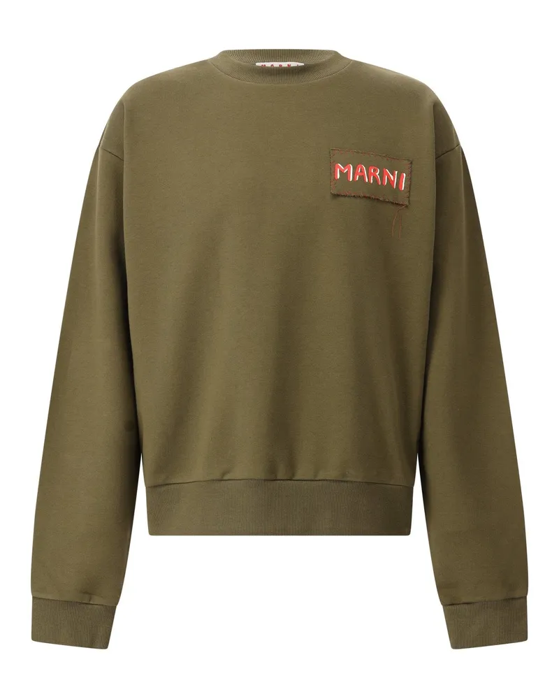 Marni Sweatshirt mit Logoprint Grün