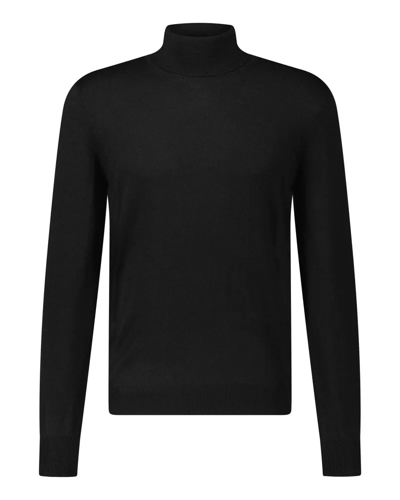 Gran Sasso Rollkragenpullover aus Wolle Schwarz