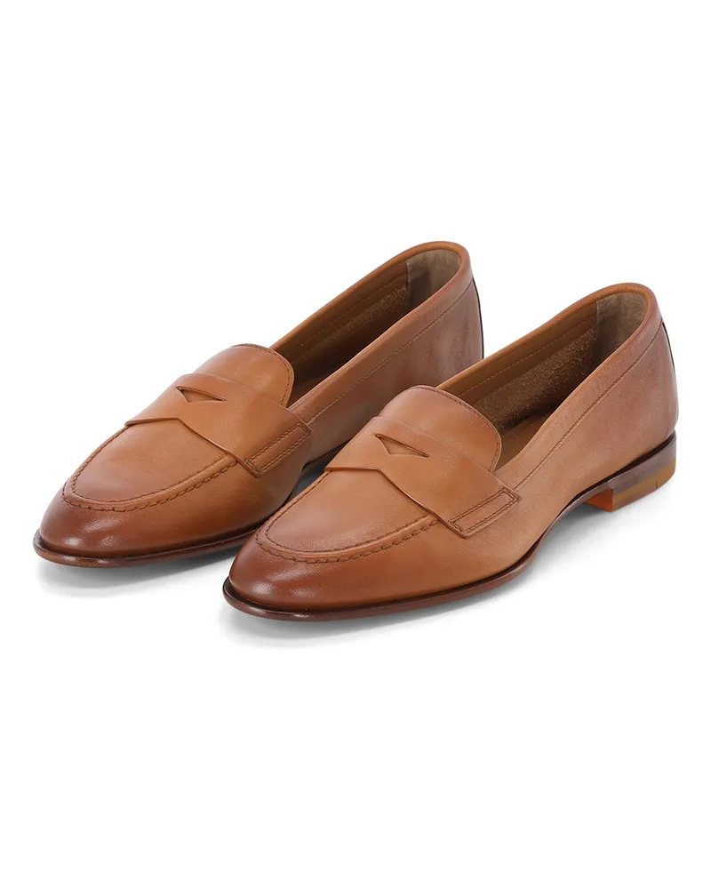 Santoni Loafer aus Leder Braun