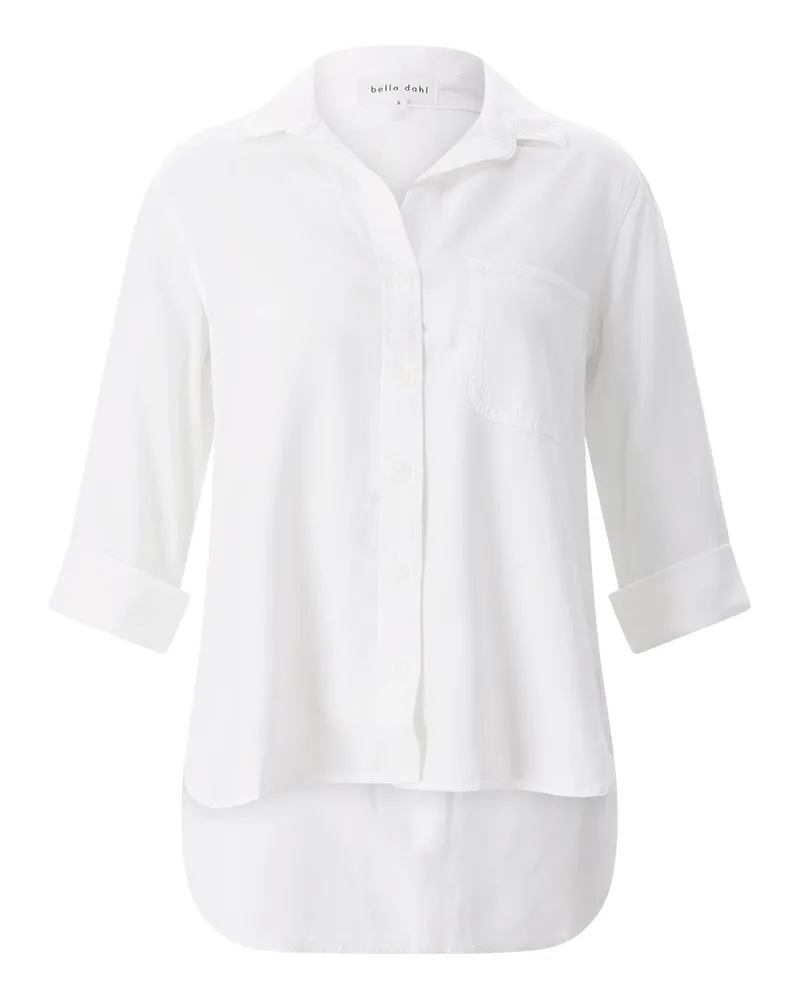 Bella Dahl Hemdbluse mit 3/4-Ärmeln Weiß