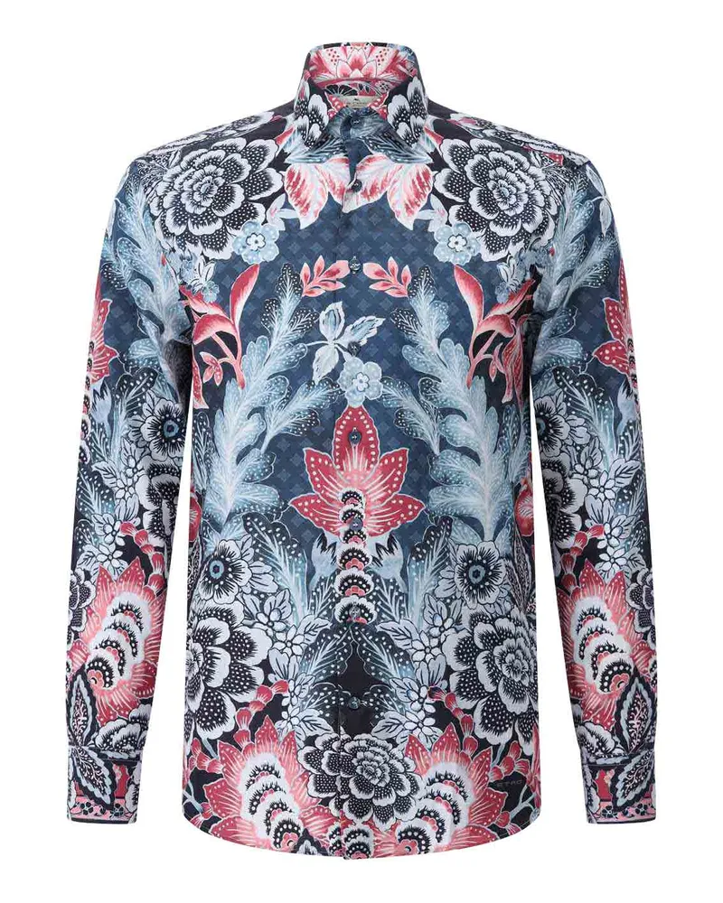 Etro Hemd mit Blumenprint Blau
