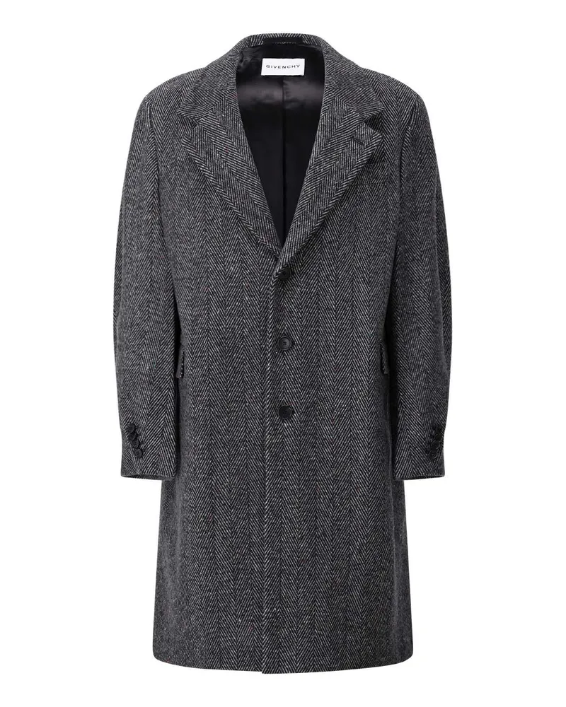 Givenchy Oversize-Fit Mantel mit Fischgrätenmuster Schwarz