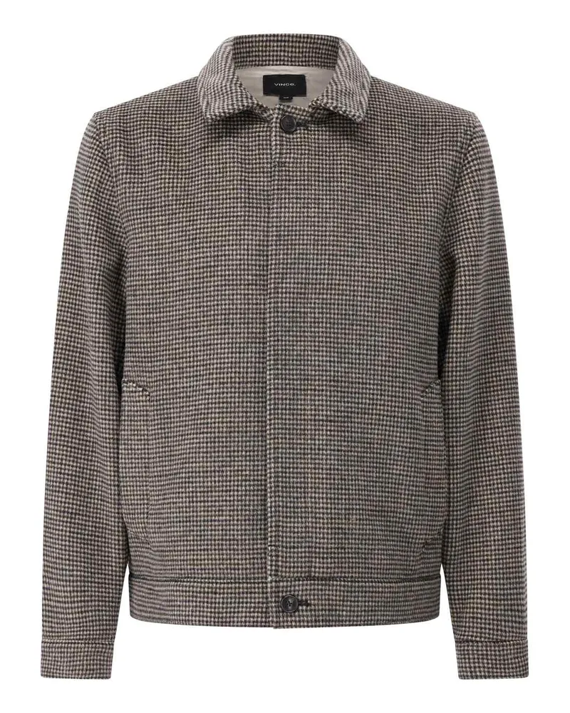 Vince Wolljacke mit Hahnentrittmuster Braun