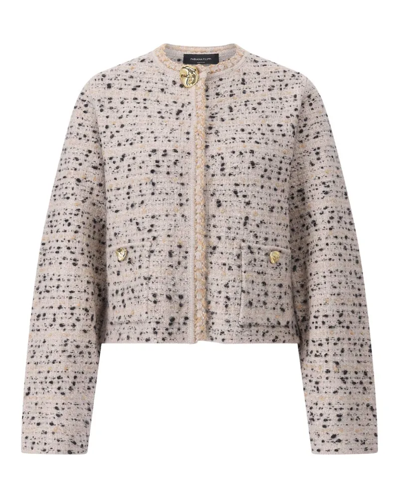 Fabiana Filippi Bouclé-Jacke aus Woll-Mix Beige