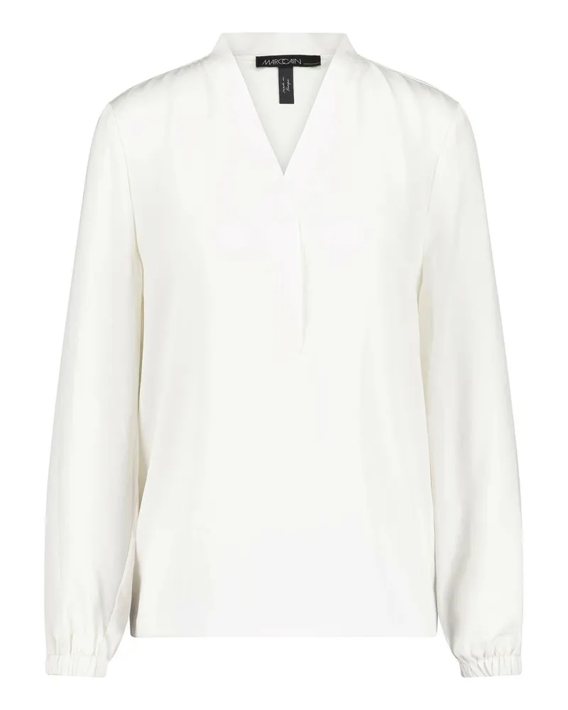 Marc Cain Weite Bluse mit leichter Schimmer-Optik Weiß