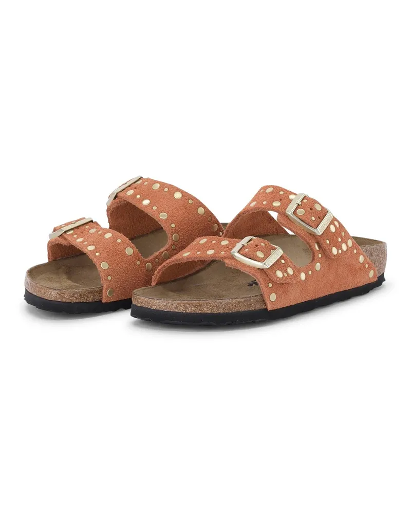 Birkenstock Sandale Arizona Rivet Border aus Veloursleder Orange