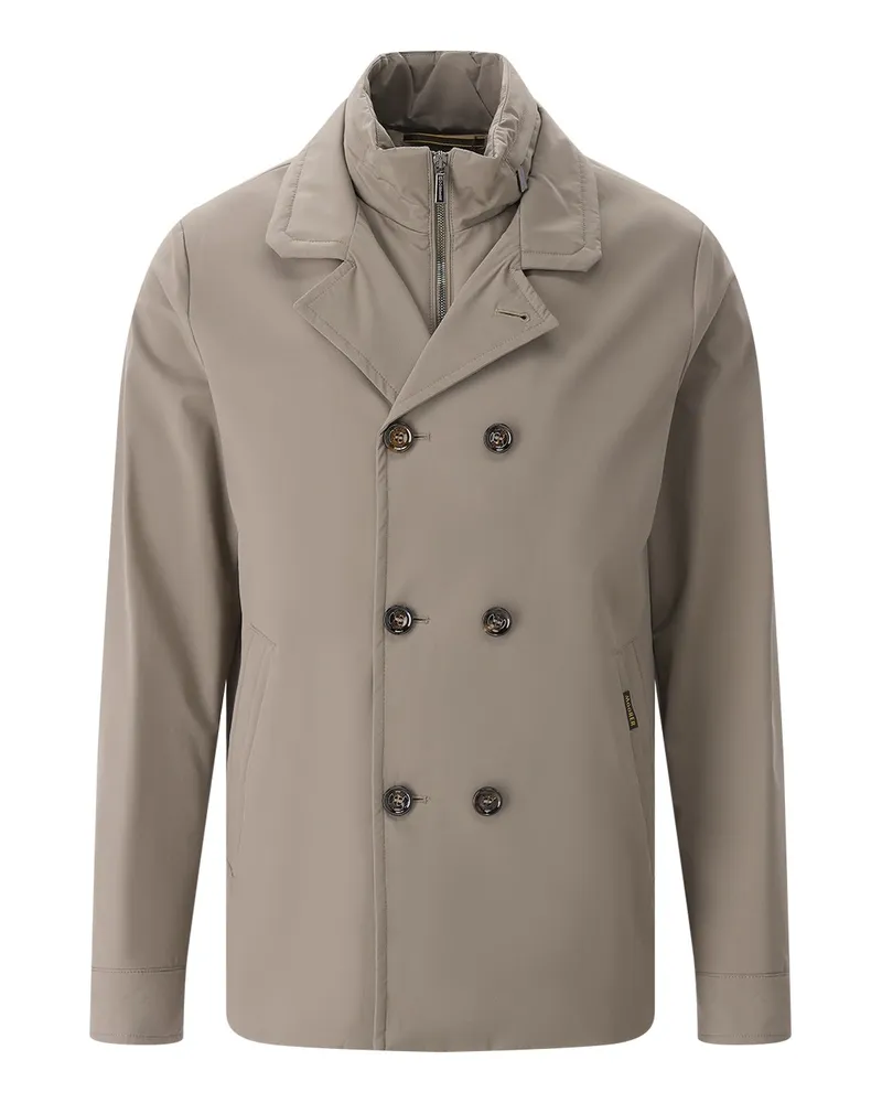 MOORER Mantel Volmer mit Jackeneinsatz Braun