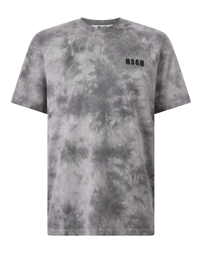 MSGM T-Shirt in Batik-Optik Grau