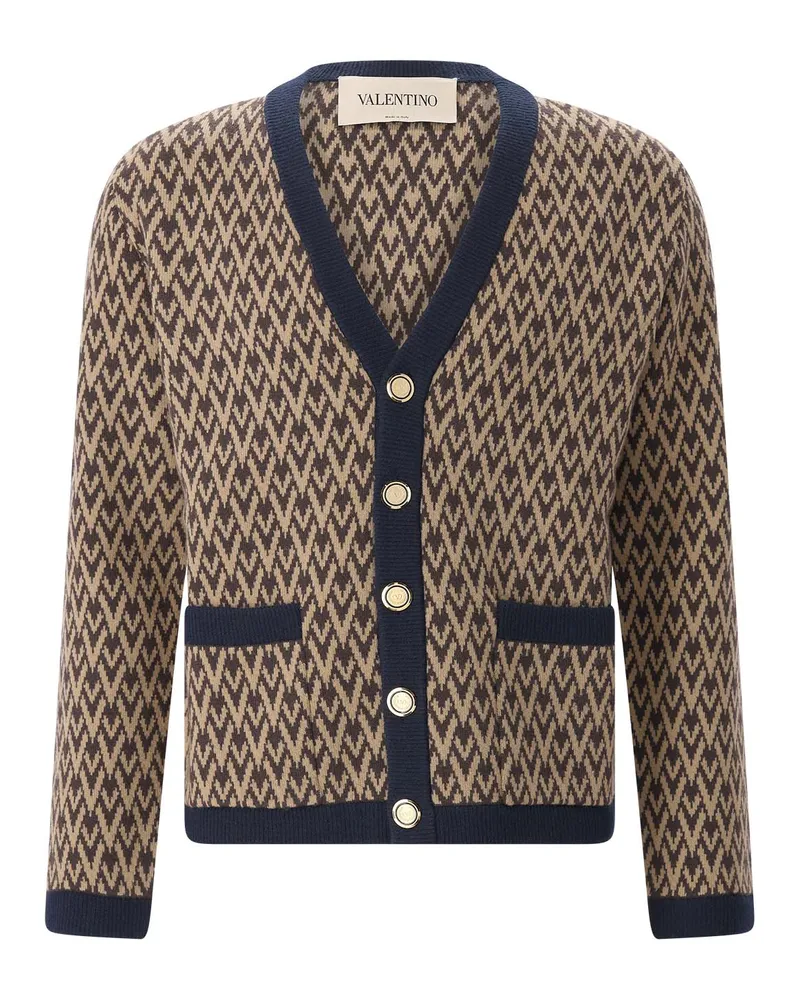 Valentino Garavani Strickjacke aus Schurwolle Braun