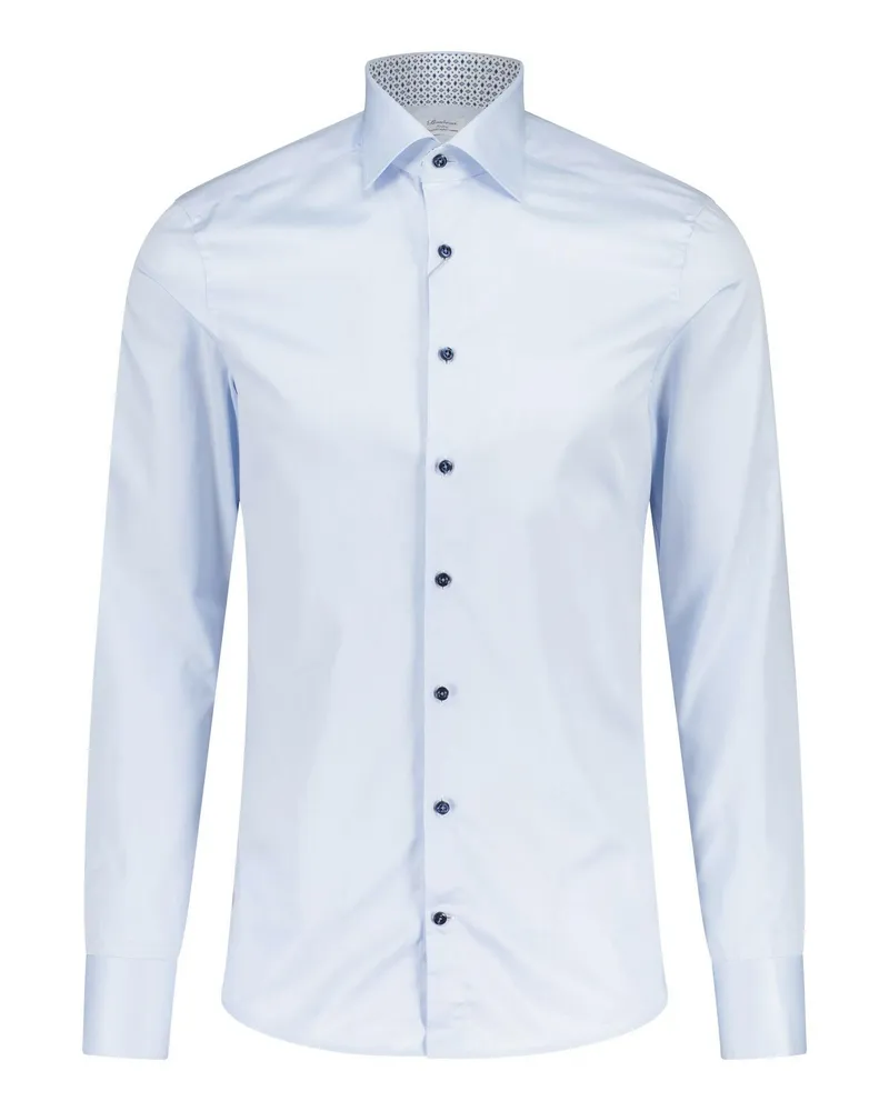 Stenströms Slim-Fit Hemd aus zweifacher Baumwolle Blau