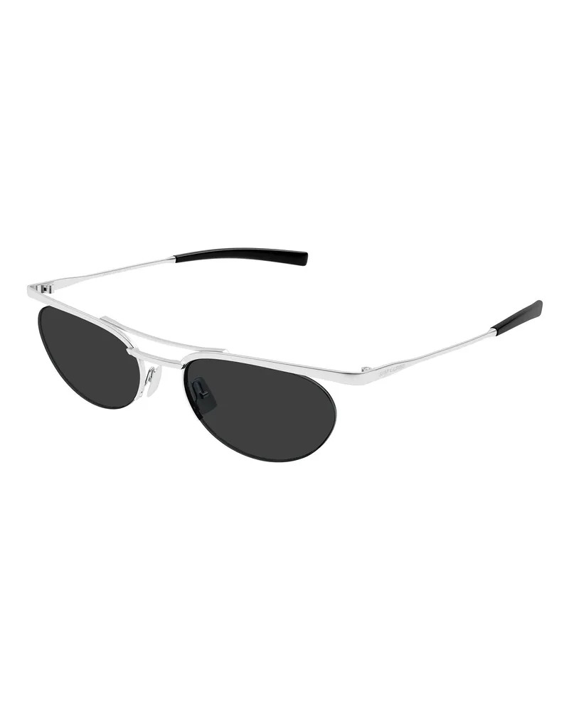 Saint Laurent Ovale Sonnenbrille SL 862 Silber