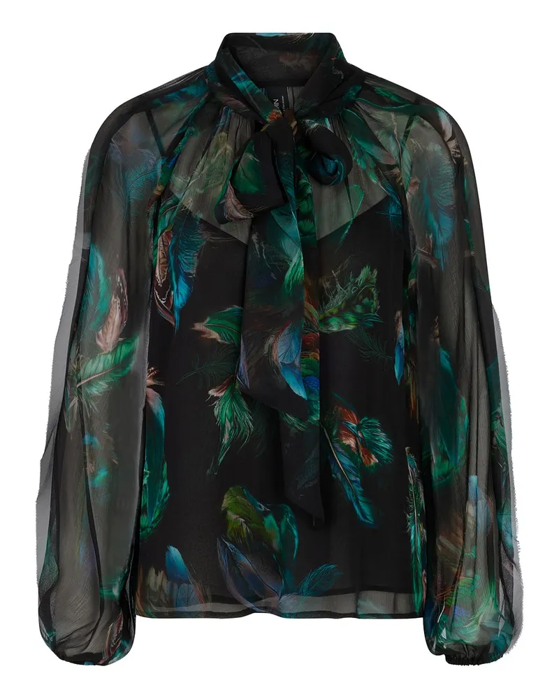 Marc Cain Blusenshirt mit floralem Print Schwarz