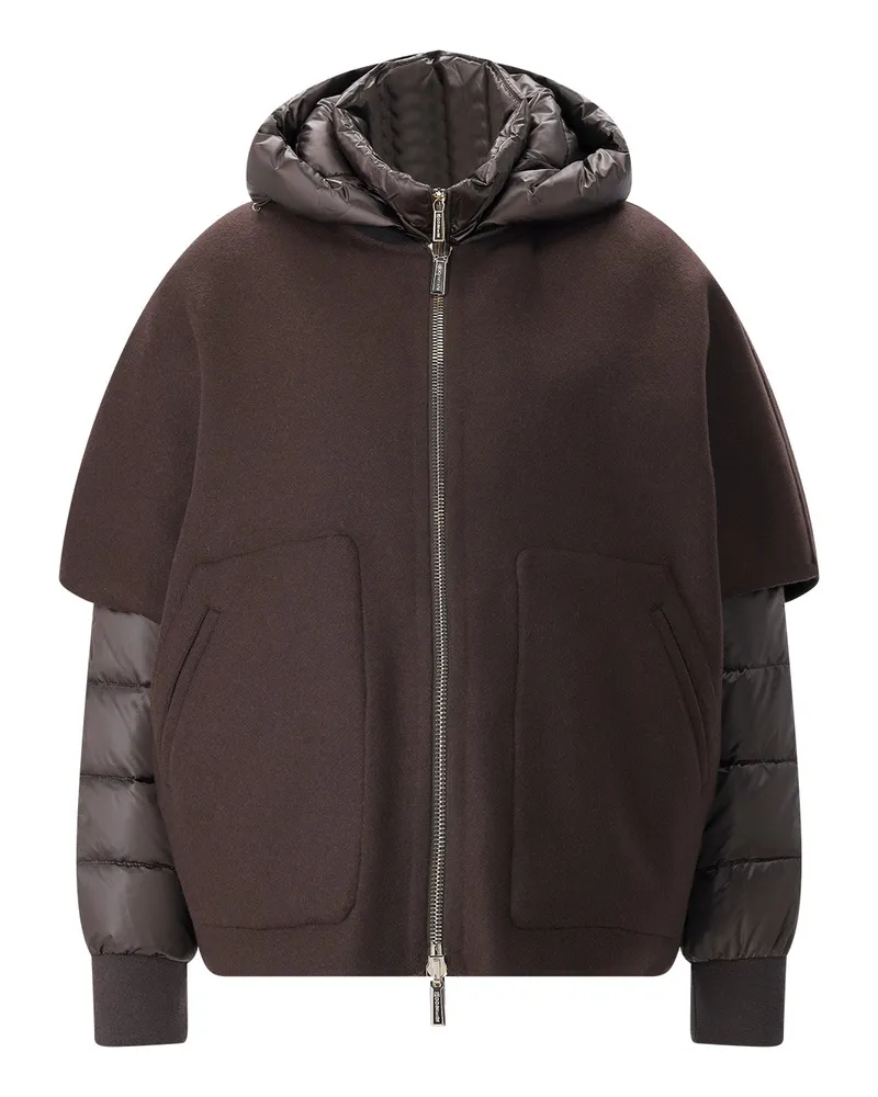 MOORER Jacke Pegaso aus Kaschmir-Seide-Mix Dunkelbraun