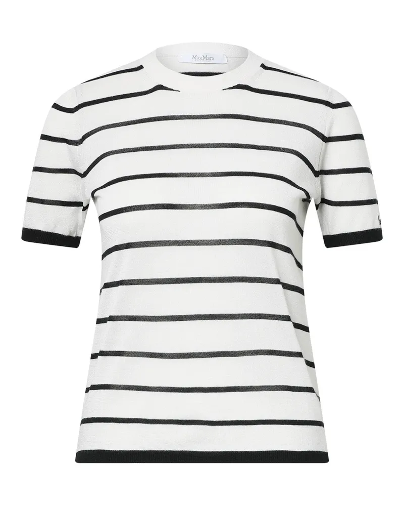 Max Mara T-Shirt Favetta aus Kaschmir & Seide Weiß