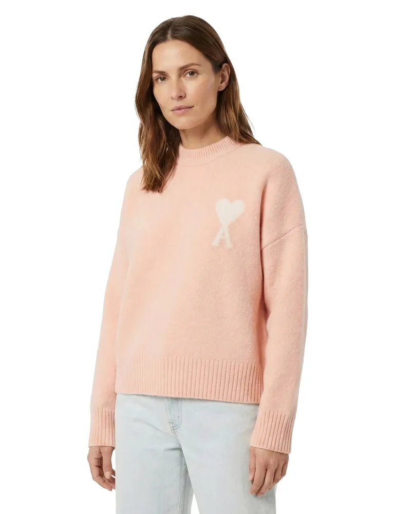 AMI Paris Pullover aus Wollmix Orange