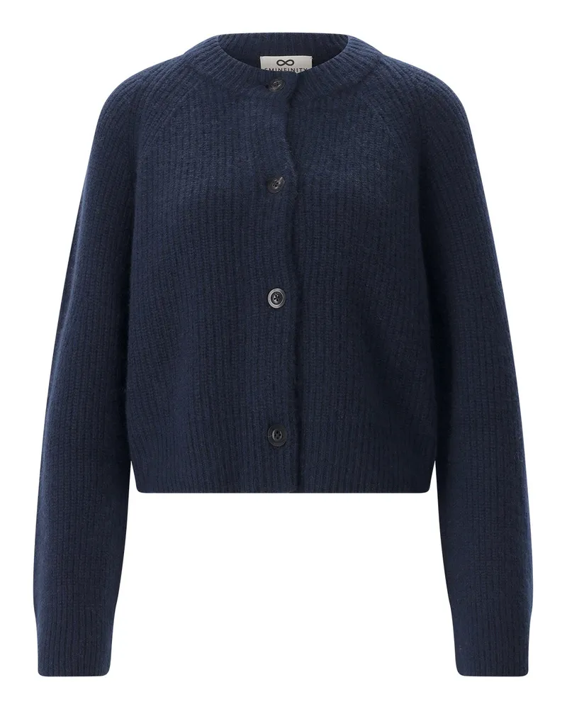 SMINFINITY Strickjacke aus Kaschmir & Baumwolle Dunkelblau