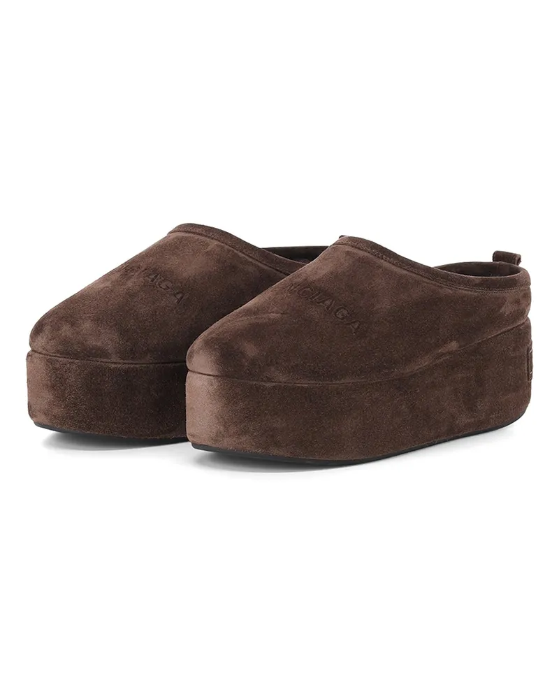 Balenciaga Slipper aus Leder Dunkelbraun
