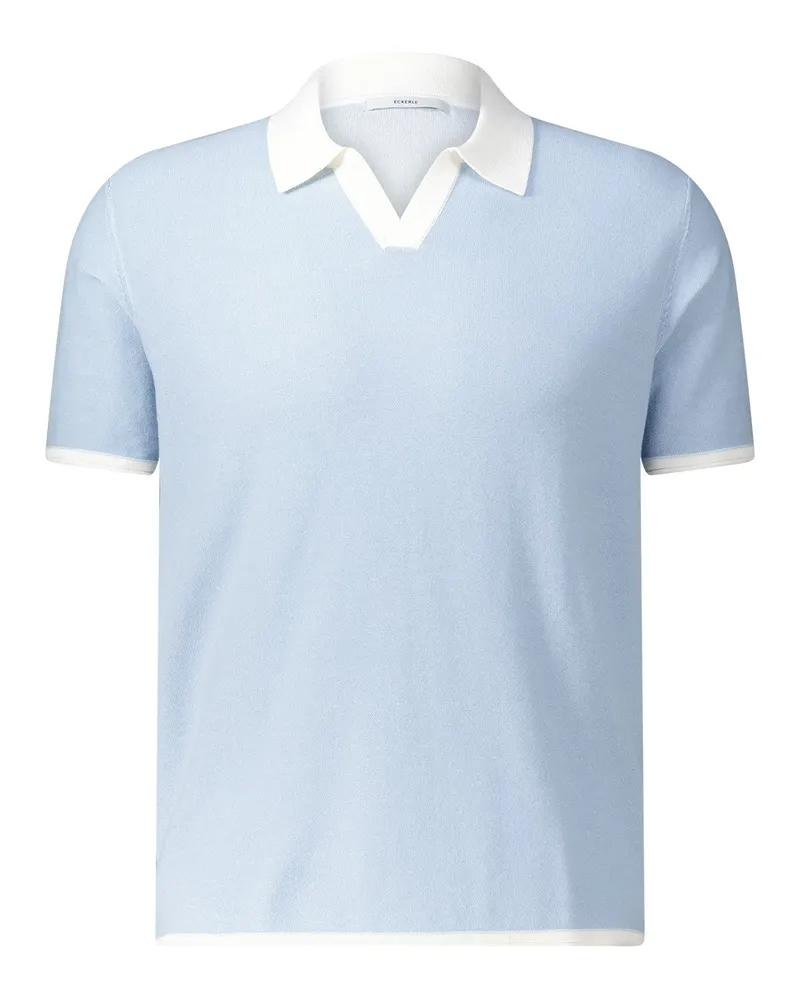 ECKERLE Poloshirt aus Baumwollstrick Hellblau