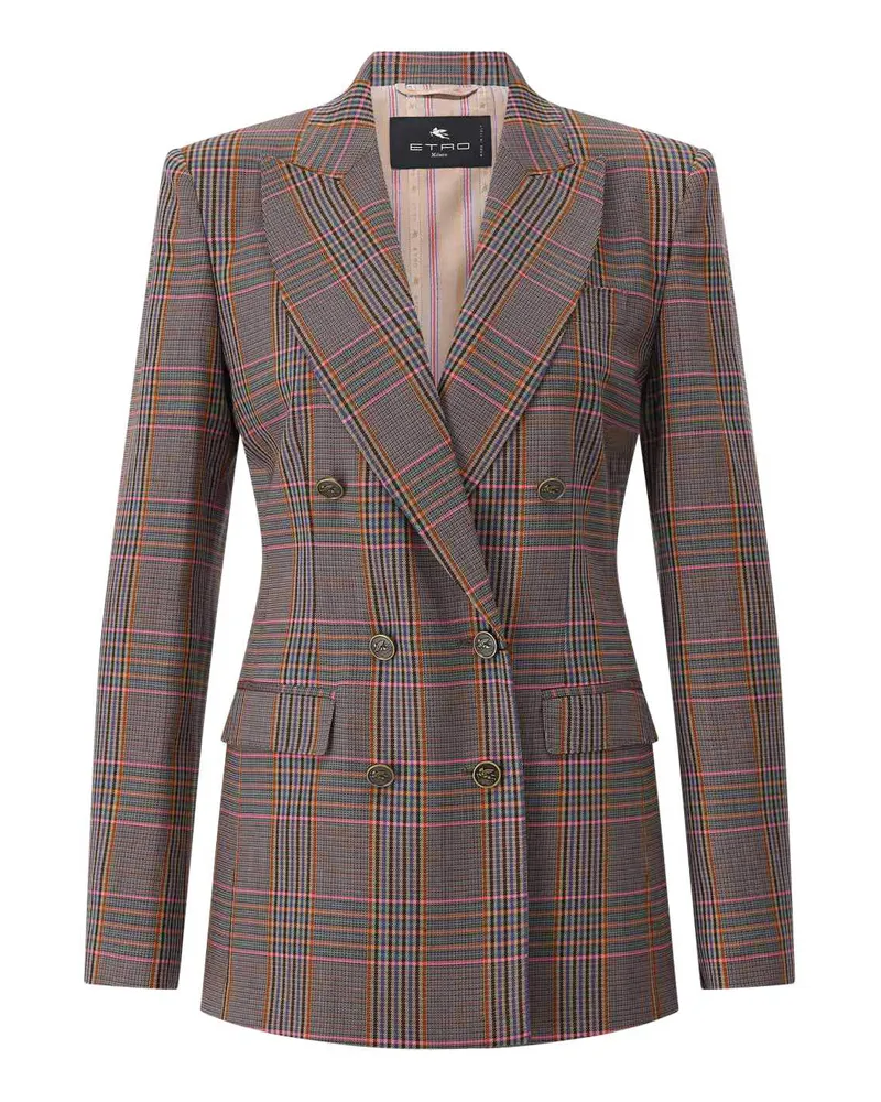 Etro Doppelreihiger Blazer Multicolor
