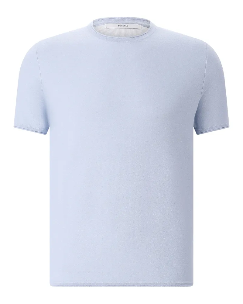 ECKERLE T-Shirt aus Strick Hellblau