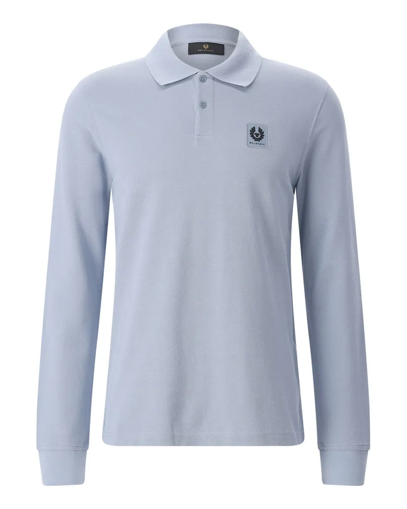 Belstaff Langarm-Poloshirt aus Baumwolle Hellblau