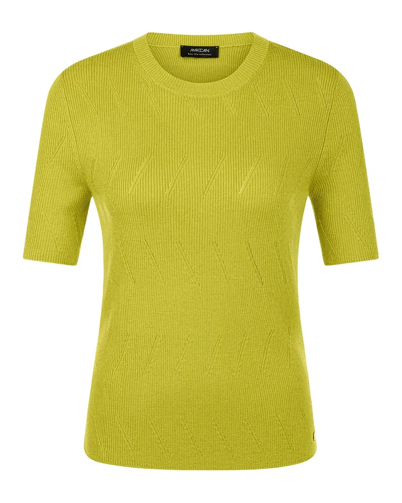 Marc Cain Kurzarm-Pullover aus Woll-Mix Grün