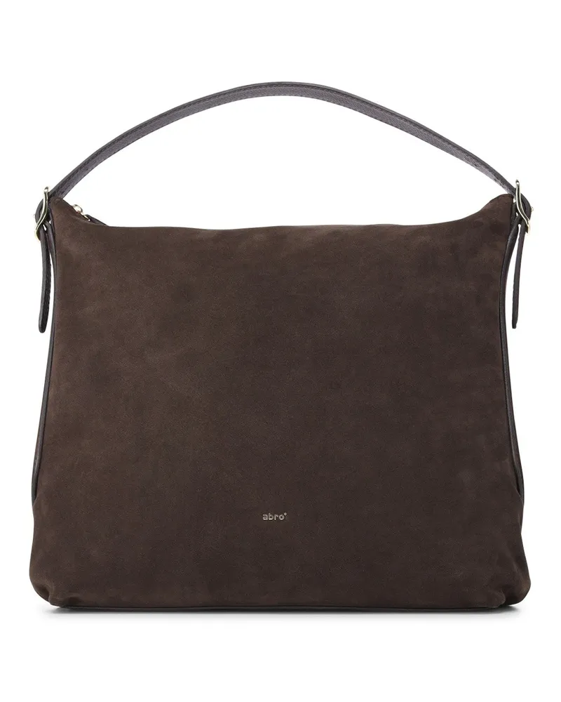 Abro Hobo Bag Carina aus Veloursleder Dunkelbraun