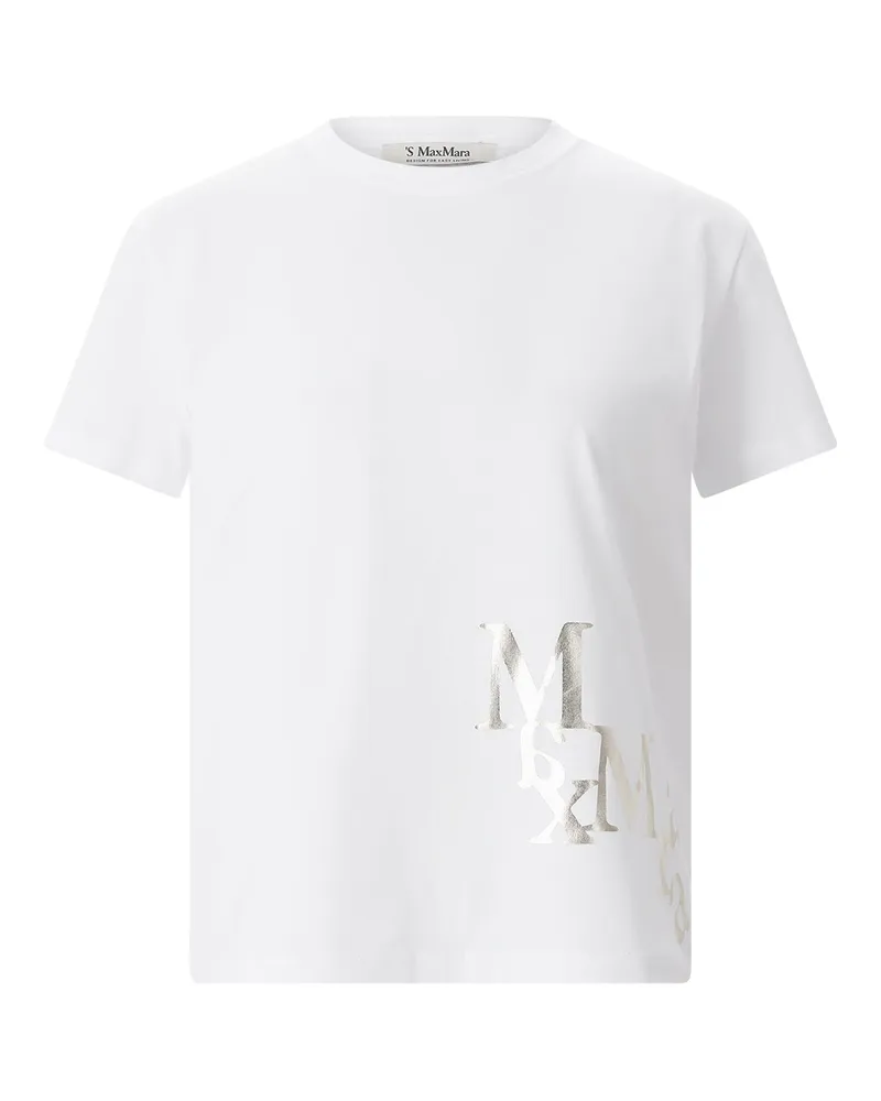 Max Mara T-Shirt Medile mit Logo Weiß