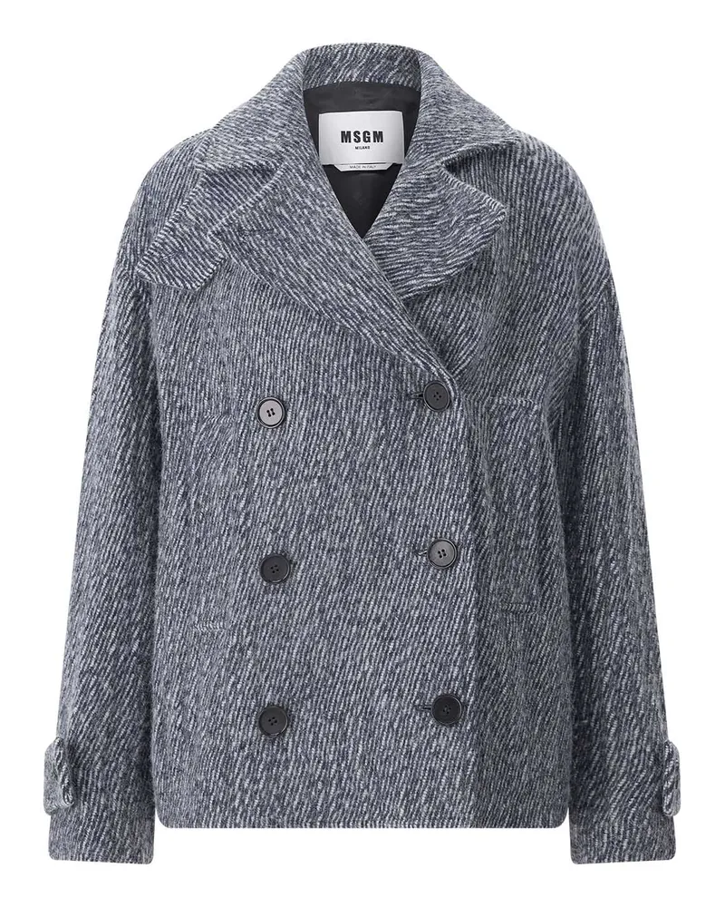 MSGM Jacke aus Alpakawolle Dunkelblau