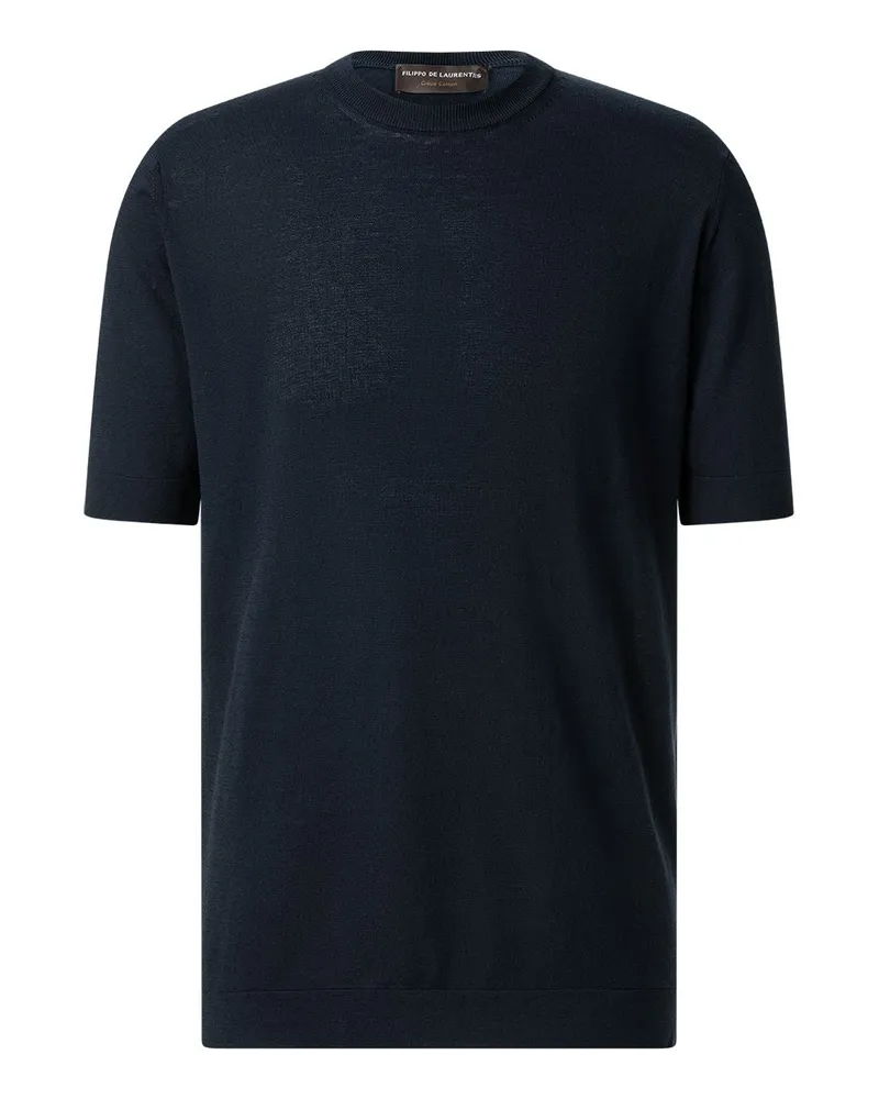 Filippo de Laurentiis T-Shirt aus Crêpe-Baumwolle Navy