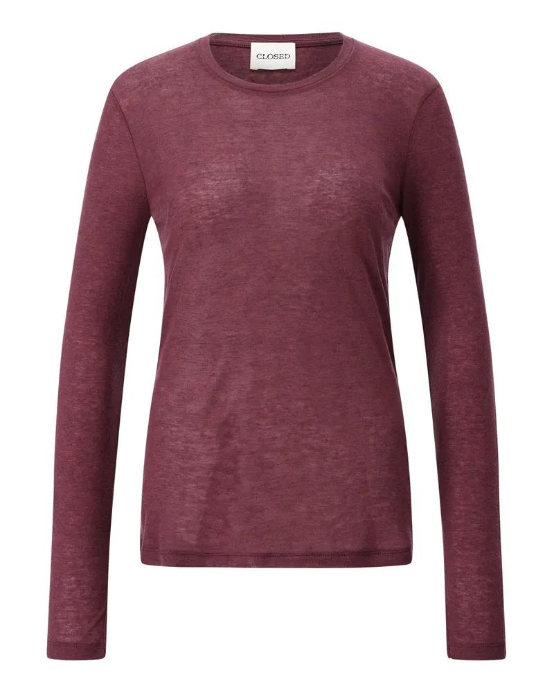 Closed Langarmshirt aus Woll-Mix Dunkelrot