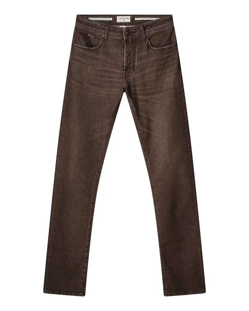 Jacob Cohën Slim-Fit Jeans Bard aus Baumwoll-Mix Braun